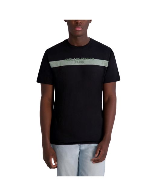 Karl Lagerfeld Black Paris Short Sleeve Crewneck Karl Logo T-shirt for men