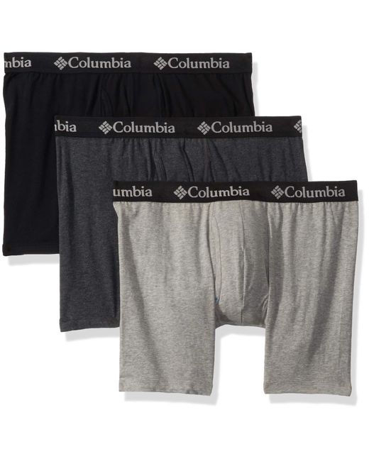 Columbia 3 Pack Performance Cotton Stretch Boxer Brief in Gray for Men