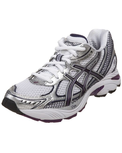Asics Metallic Gt-2150 Running Shoe,white/ink/plum,11.5 M
