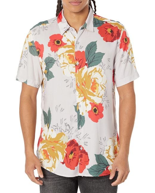 Guess Red Eco Poppies Shirt for men