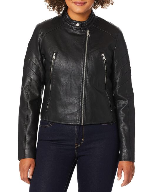 Faux Leather Fashion Racer Jacket 