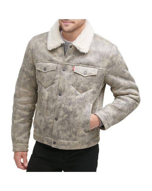 Levi's Leather Sherpa Trucker Jacket in 