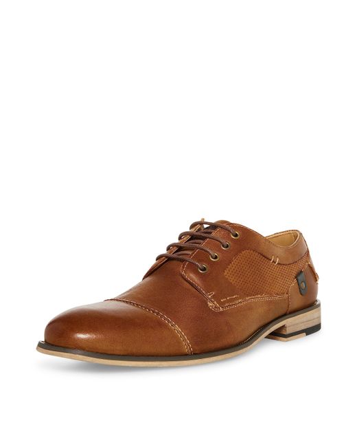 Steve Madden Brown Jagwar Leather Cap-toe Derby Oxford for men