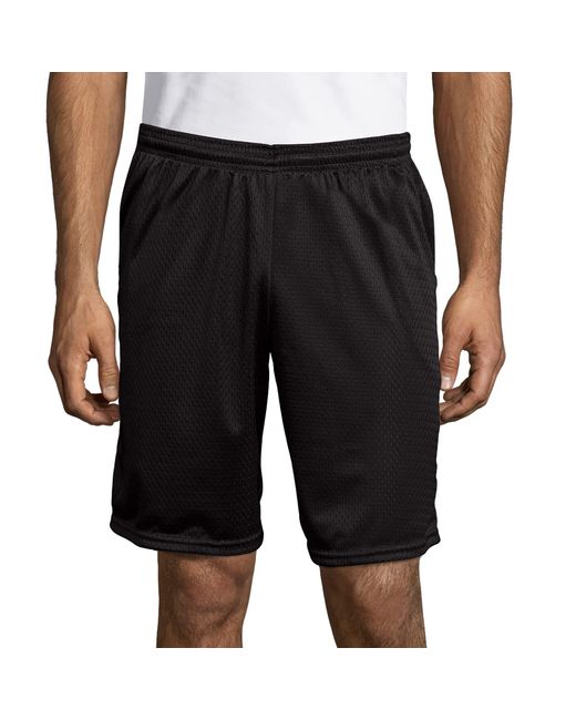 Hanes Sport Mesh Pocket Short Black Ebony Size 2x Large for men