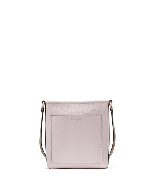 Kate Spade Gray Ava Colorblocked Pebbled Leather Swingpack