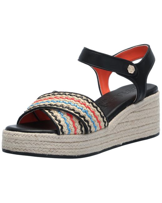 KARL LAGERFELD Women's Dextra Ankle Strap Heeled Sandal - Kitten Heel, Buckle Closure, Memory Foam Footbed