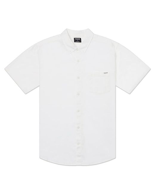 Hurley White Icon Stretch Short Sleeve Button Down Shirt for men