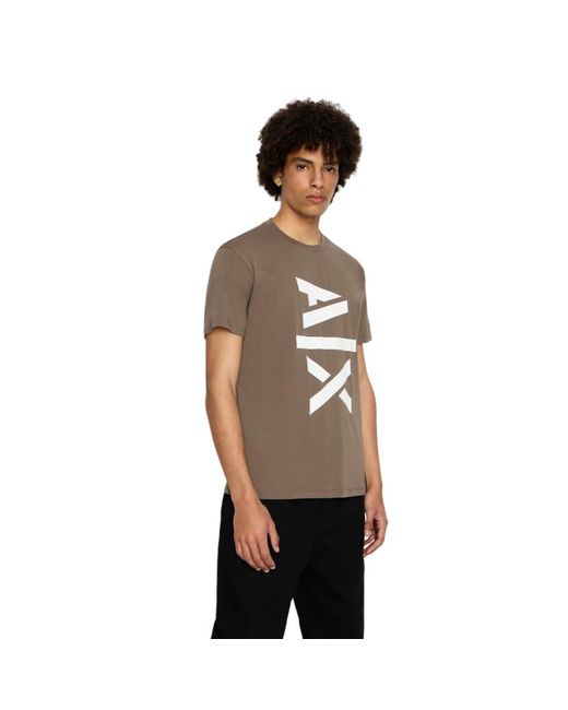 Armani Exchange | Regulr Fit X Big Logo Tee in Natural for Men | Lyst