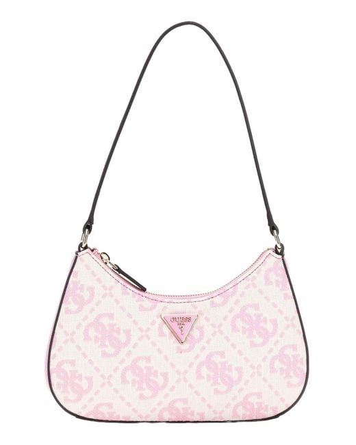 Guess Pink Ruma Mini Top Zip Shoulder Bag Reißverschluss Oben