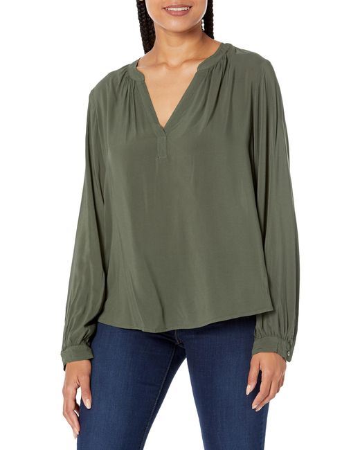 Velvet By Graham & Spencer Green Posie Rayon Challis Blouse