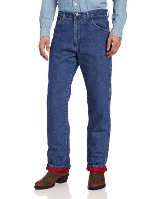Wrangler Big And Tall Rugged Wear Woodland Thermal Jean in Blue for Men