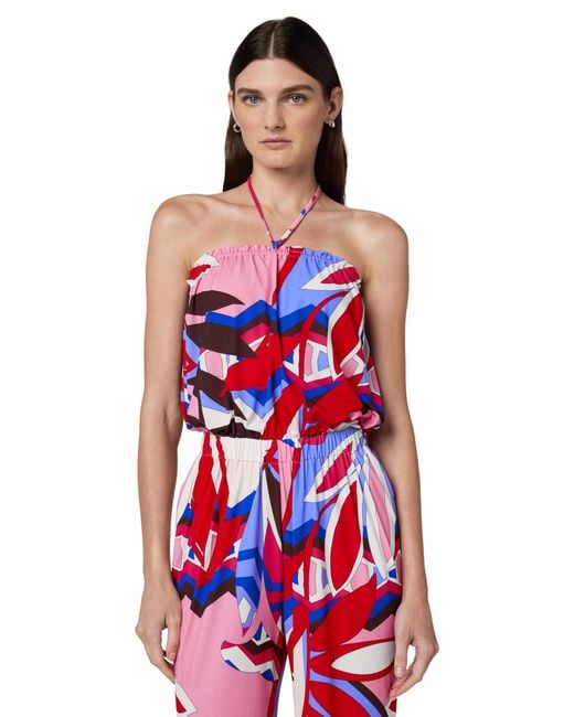 Ramy Brook Red Iva Printed Jersey Jumpsuit