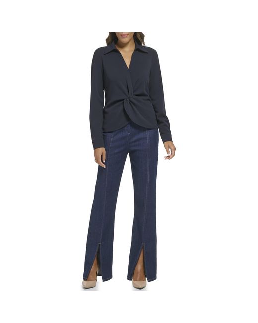 Calvin Klein Blue Long Sleeve Suits Top