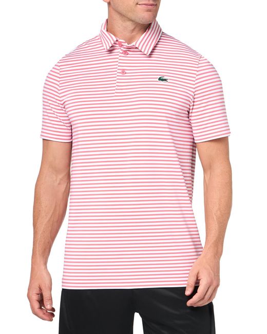 Lacoste Pink Short Sleeve Regular Fit Golf Polo for men