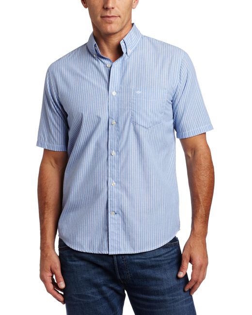 Dockers Short Sleeve No Wrinkle Holty Stripe Shirt in Blue for Men | Lyst