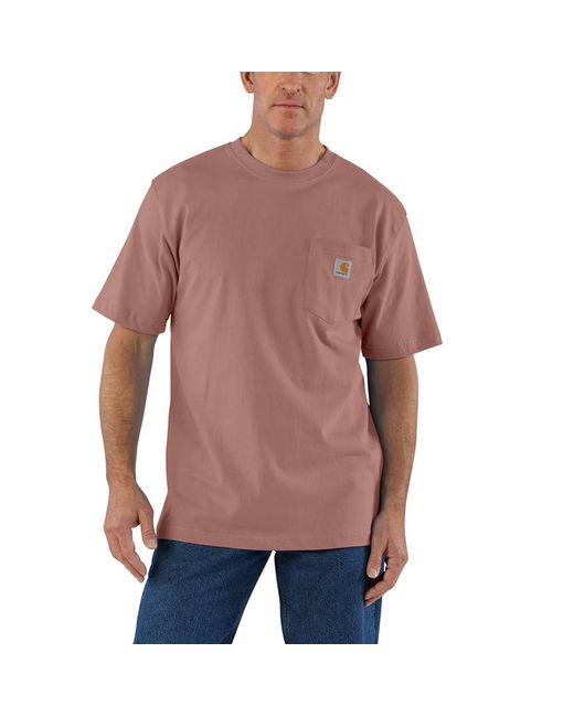 Carhartt Purple Big Loose Fit Heavyweight Short-sleeve Pocket T-shirt Closeout for men