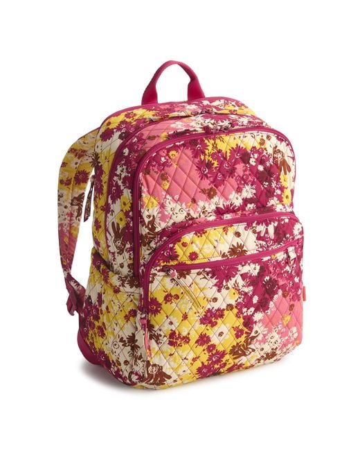 Vera Bradley Pink Premium Cotton Large Bancroft Backpack