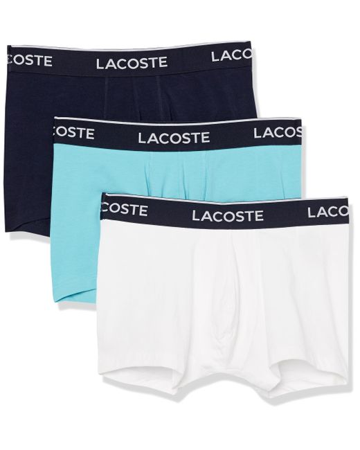 Lacoste Blue Casual Classic 3 Pack Cotton Stretch Trunks for men