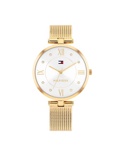 Tommy Hilfiger Metallic Quartz Dress Watch – 34mm Stainless Steel