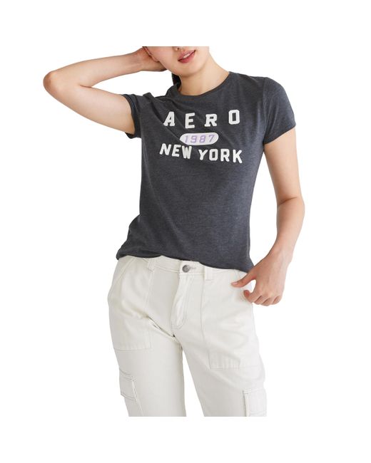 Aéropostale Blue Aéropostale Aero Ss Graphic Tee-block