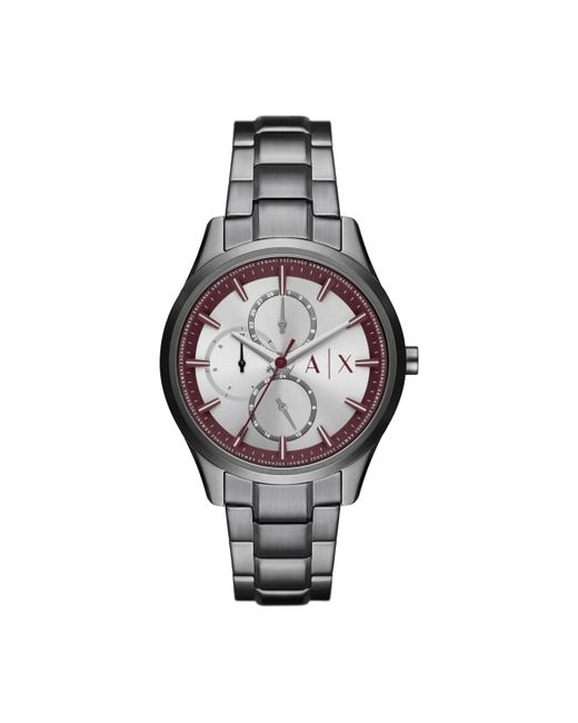 Emporio Armani Metallic A|x Armani Exchange Multifunction Gunmetal Gray Stainless Steel Bracelet Watch for men
