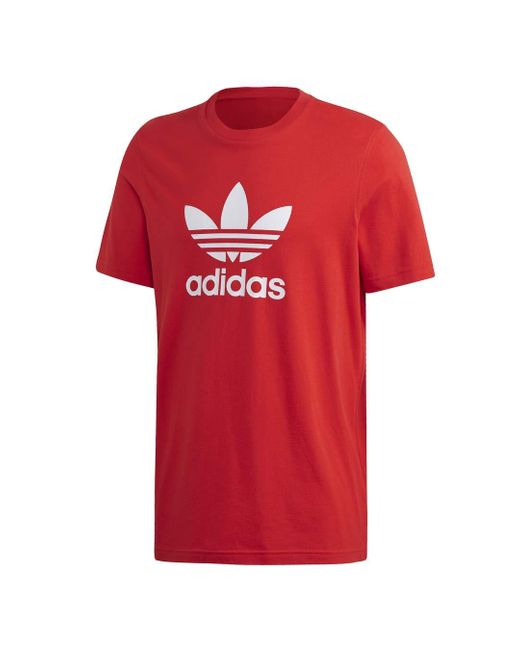 adidas Originals Trefoil T-shirt in Red for Men - Save 54% - Lyst