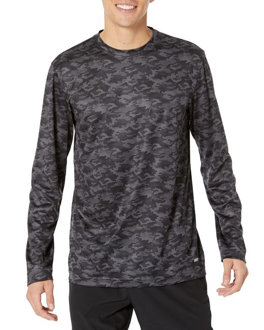 Amazon Essentials Gray Performance Tech Long-sleeve T-shirt for men