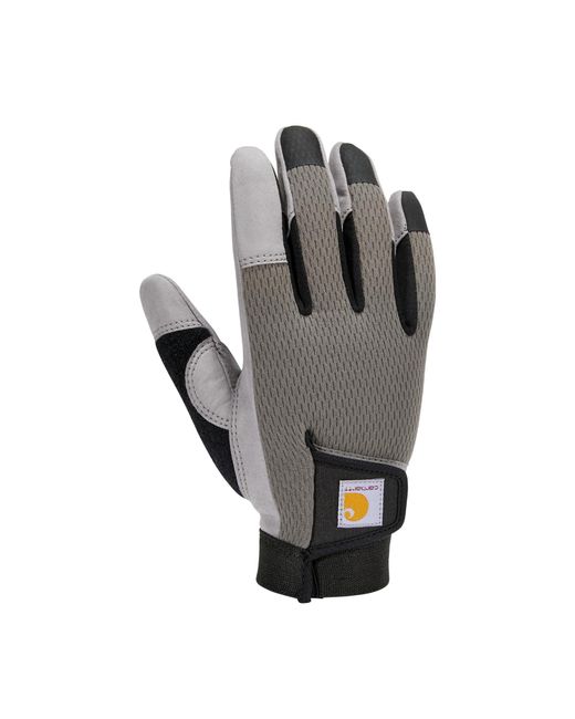 Carhartt Gray Synthetic Leather High Dexterity Touch Sensitive Secure Cuff Glove