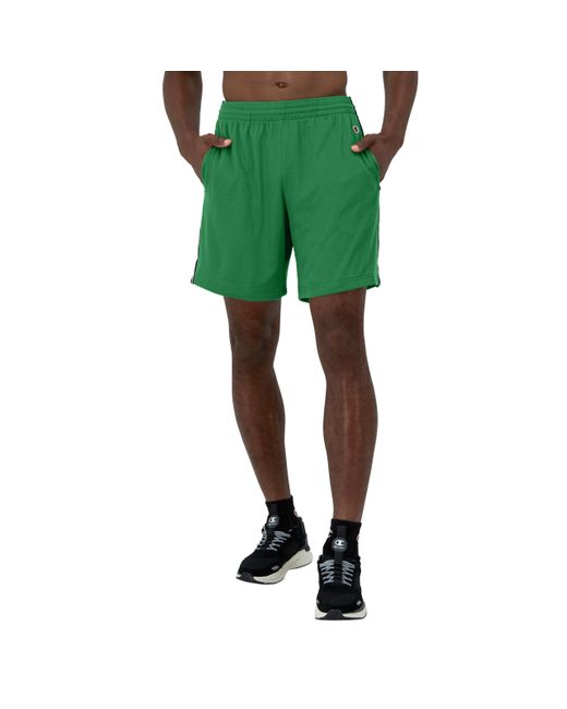 Champion , Lightweight Attack, Mesh Shorts With Pockets, 7", Road Sign Green C Patch Logo, Large for men
