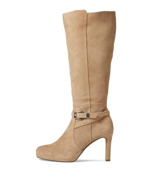 Naturalizer Suede Taelynn Knee High Boot in Natural Lyst