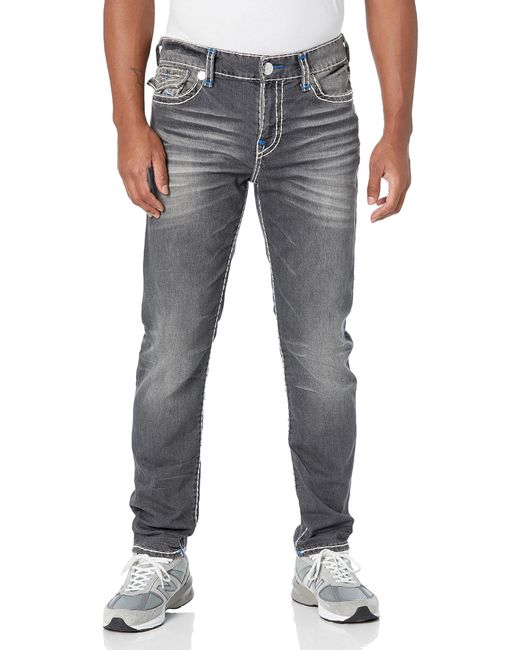 True Religion Blue Brand Jeans Rocco Double Raised Super T Flap Skinny Jean for men
