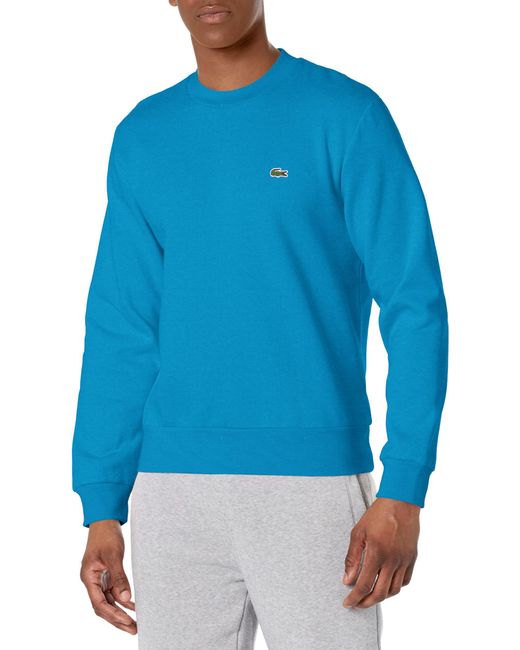 Lacoste Blue Organic Brushed Cotton Sweatshirt for men