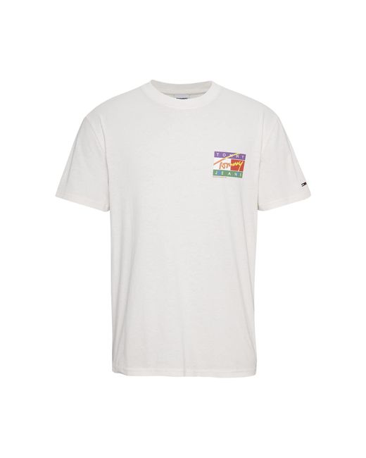 Tommy Hilfiger White Short Sleeve Tommy Jeans Graphic T-shirt for men