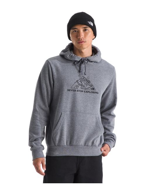 The North Face Blue Evolution Tnf Mtn Hoodie | 2 Piece Hood With Adjustable Drawcord for men