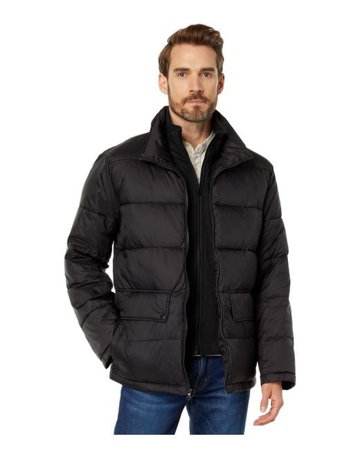 Cole Haan Black Puffer Jacket Can Layer Over Fall And Winter Clothes for men