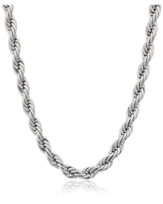 Amazon Essentials Metallic Stainless Steel 6mm Rope Chain 24 for men