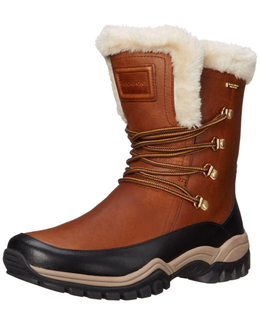 Rockport Brown Finna Faux Fur Waterproof Snow Boot