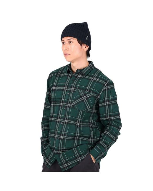 Oakley Green Podium Plaid Long Sleeve Flannel for men