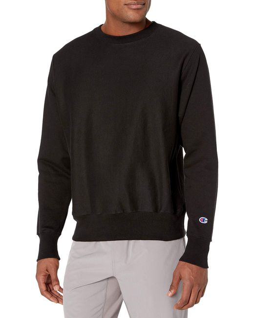 Champion Reverse Weave Sweatshirt in Black for Men | Lyst
