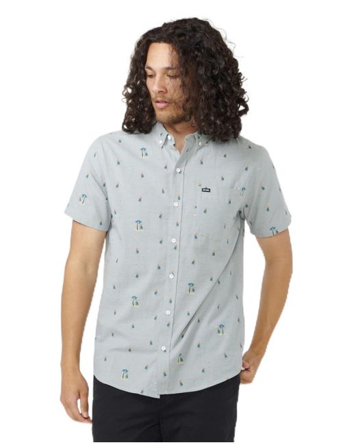 Rip Curl Blue Hula Short Sleeve Woven Shirt for men