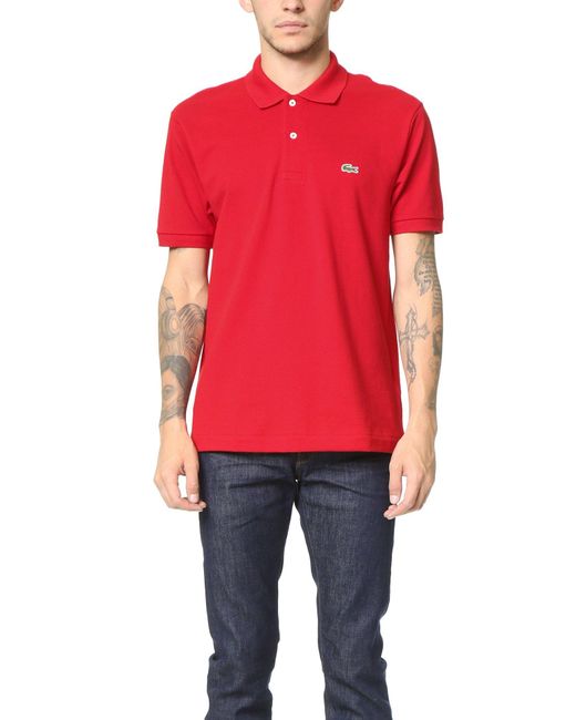 Lacoste Red Classic Fit L.12.12 Original Piqué Polo Shirt for men