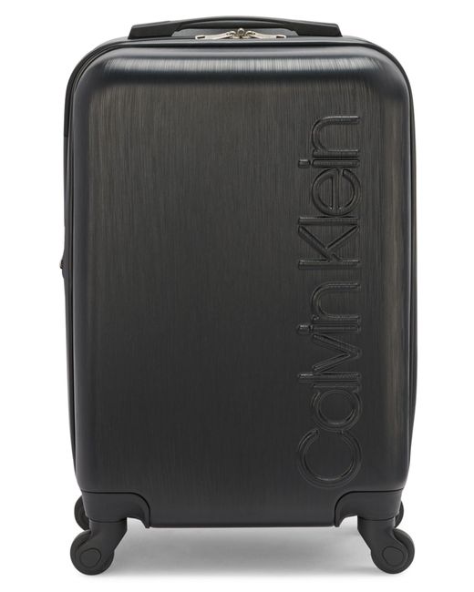 Calvin Klein Black Hard Side Upright Luggage Spinner Carry On Suitcase