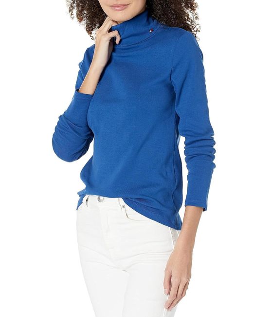 Tommy Hilfiger Blue Long Sleeve Turtleneck Sweater