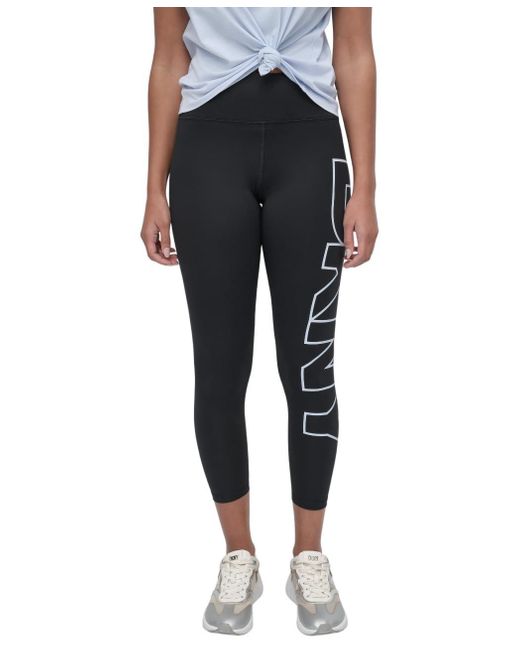 DKNY Black Exploded Logo High Waist Balance Compression Legging