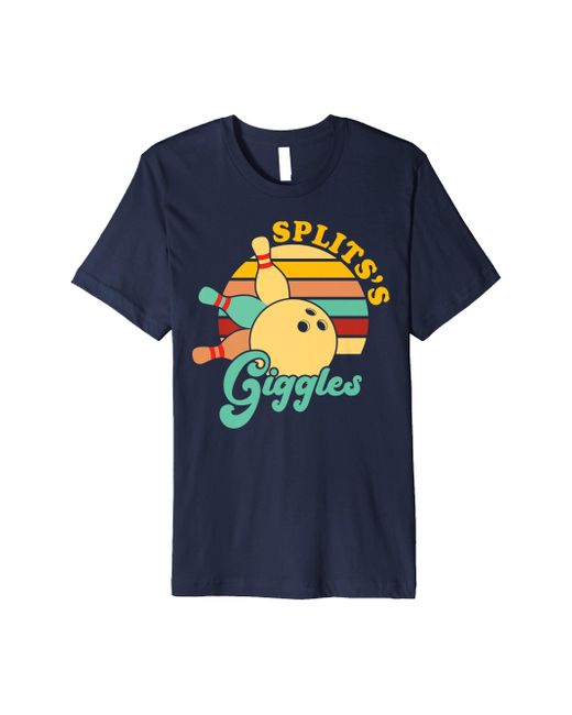 Caterpillar Blue Funny Bowling-shirt Splits 'n Giggles Bowling Team Bowler Premium T-shirt