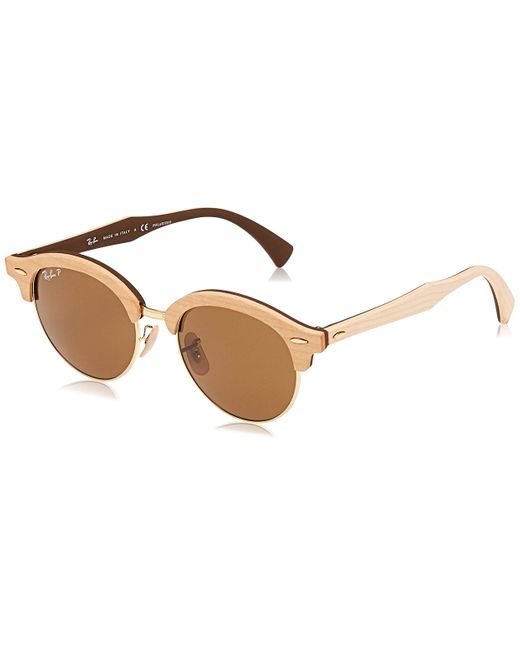 Ray-Ban Rubber Clubround Wood Rb4246m in Gold (Metallic) - Save 61% - Lyst