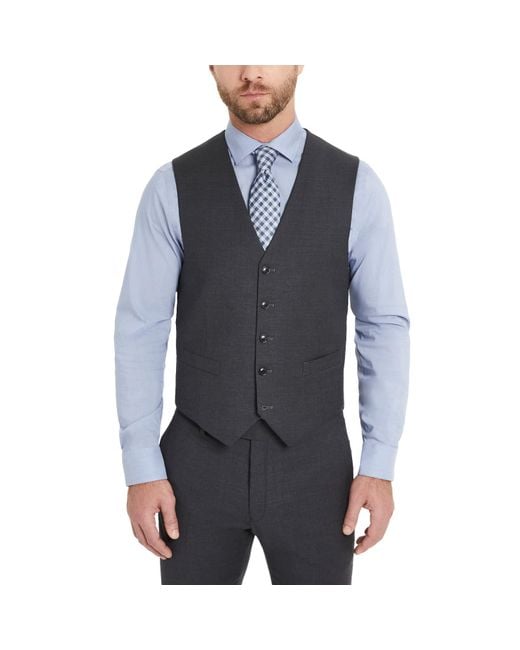 Tommy Hilfiger Gray Th Flex Modern Fit Suit Separates Vest for men