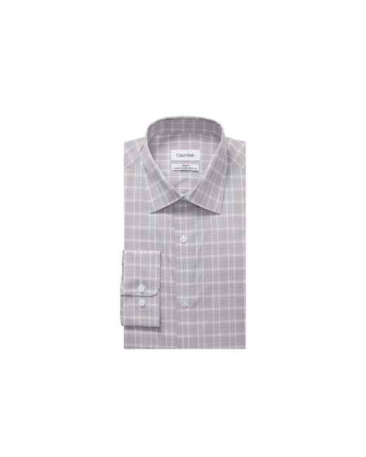 Calvin Klein Dress Shirts Non Iron Stretch Regular Fit Check in Gray for  Men | Lyst