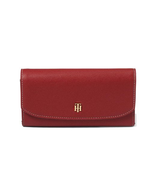 Tommy Hilfiger Red Brielle Ii Flap Continentar Wallet