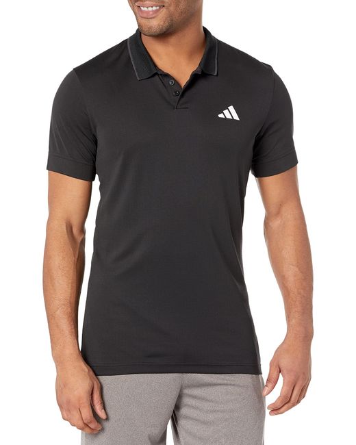 Adidas Black Tennis Freelift Polo Shirt for men